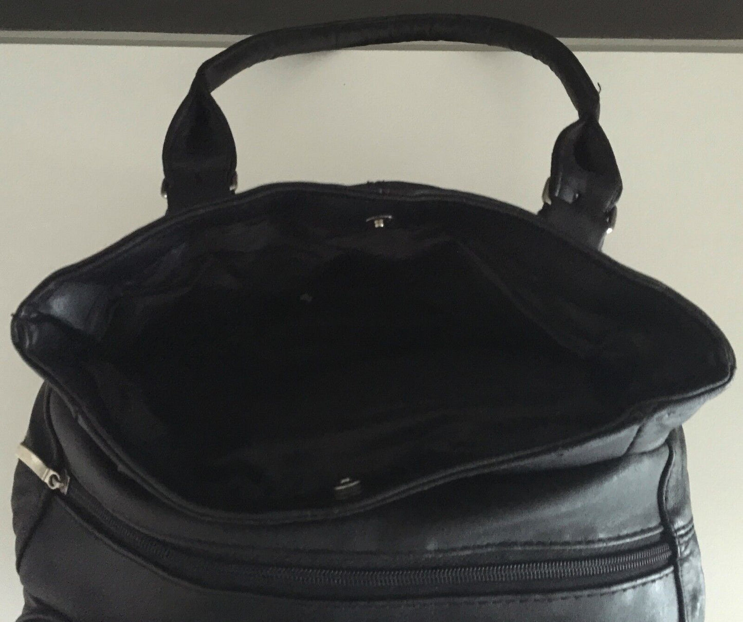 TOSCA Shoulder Bag Soft Leather Twin Handle Black Lambskin Retro Gem NEW