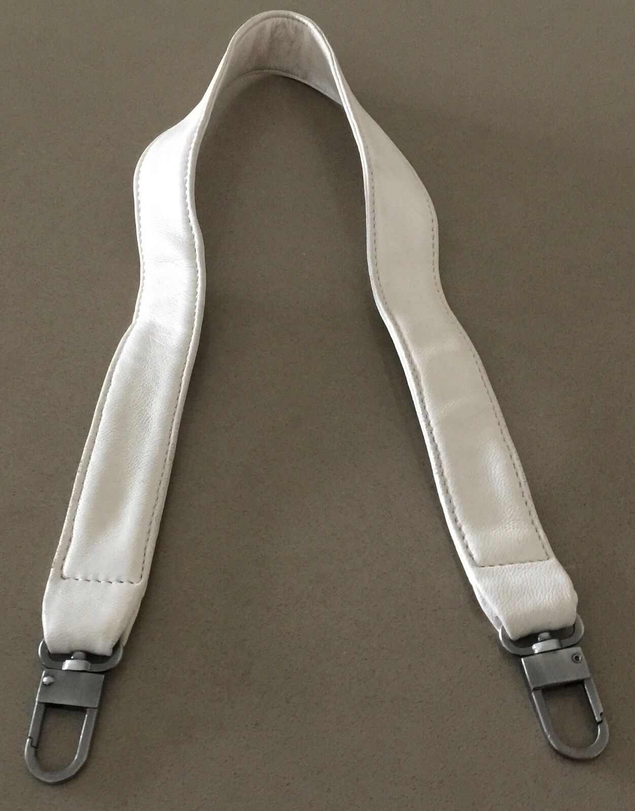 Replacement Shoulder Strap Bag Handbag Strap  Ivory Short w Pewter Hardware