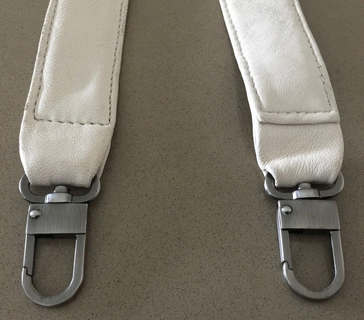 Replacement Shoulder Strap Bag Handbag Strap  Ivory Short w Pewter Hardware