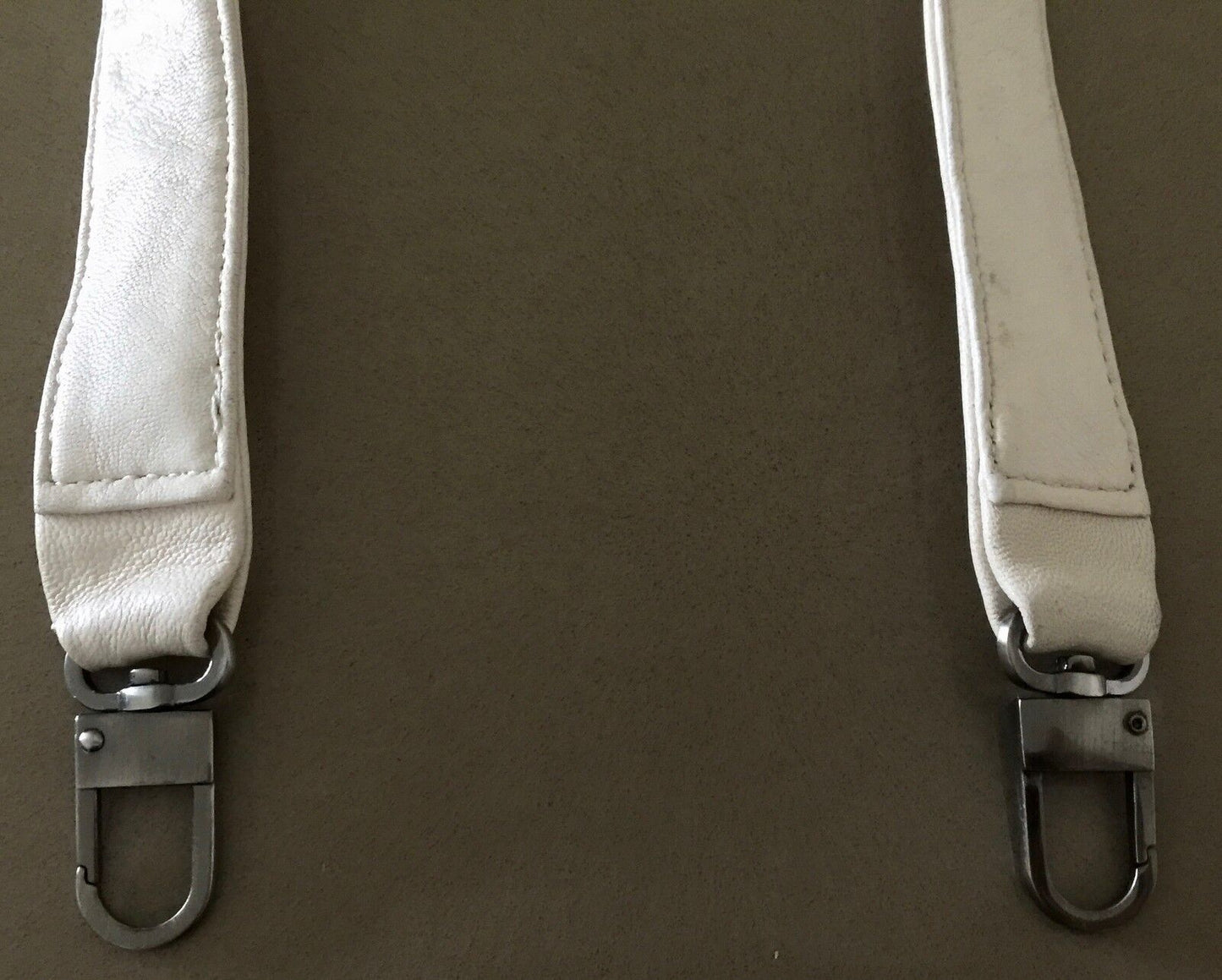 Replacement Shoulder Strap Bag Handbag Strap  Ivory Short w Pewter Hardware