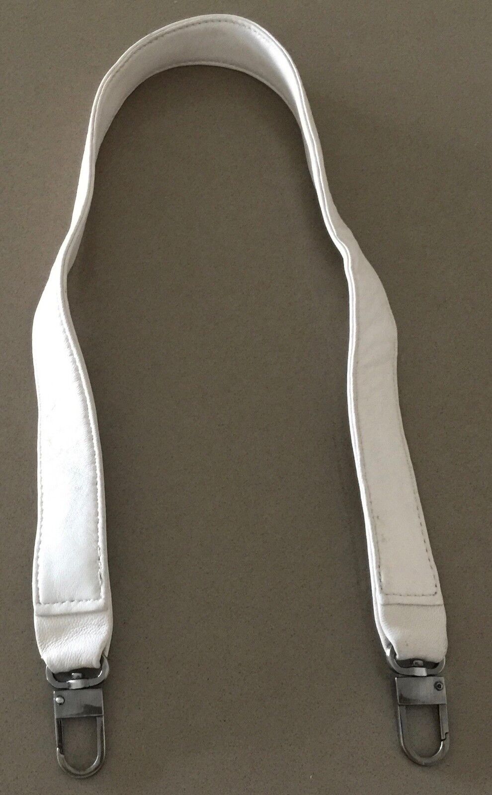 Replacement Shoulder Strap Bag Handbag Strap  Ivory Short w Pewter Hardware