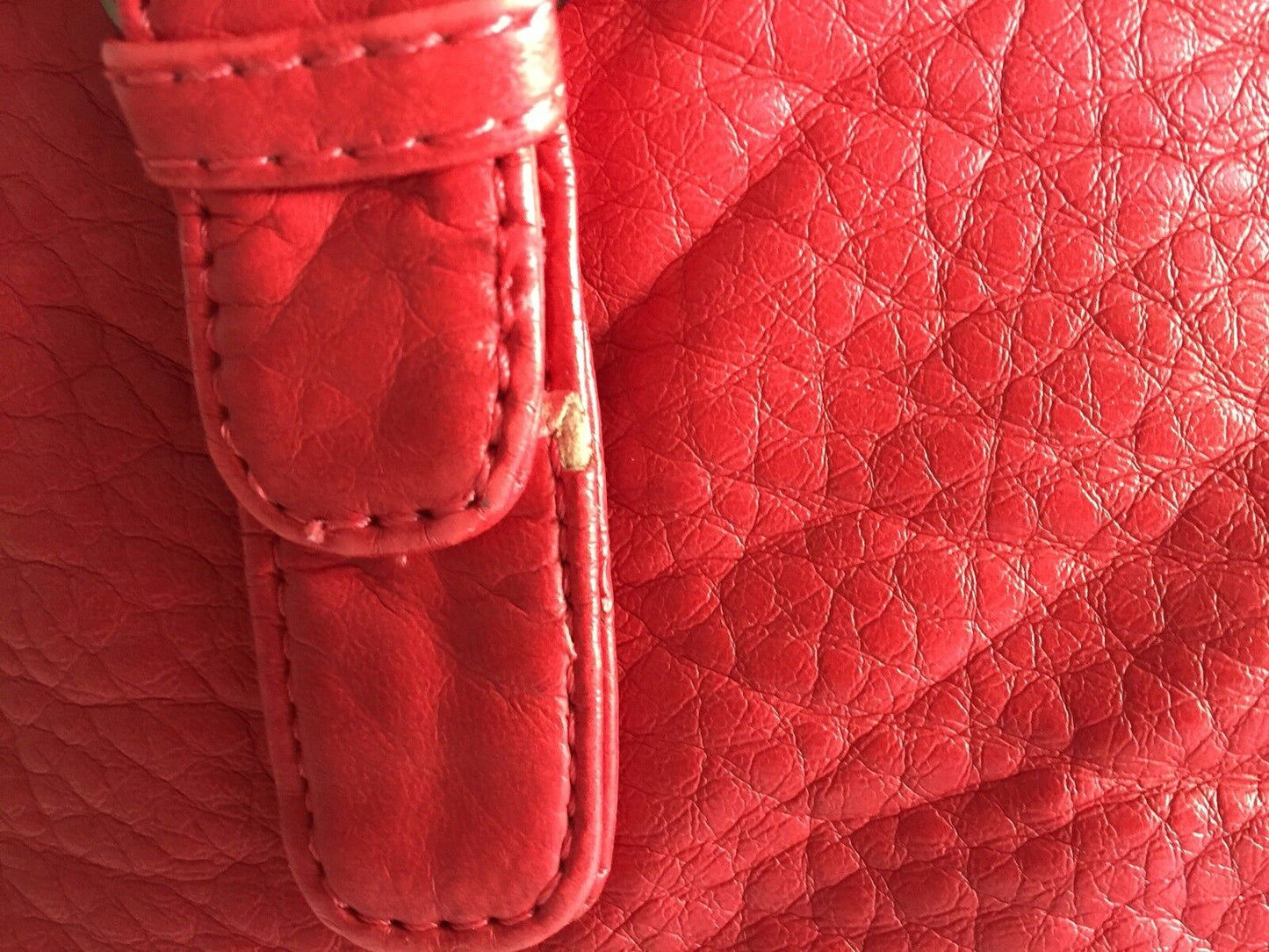 ECOTE Shoulder Bag Red Pleather Pebble Look Shopper Tote Handbag Gorgeous