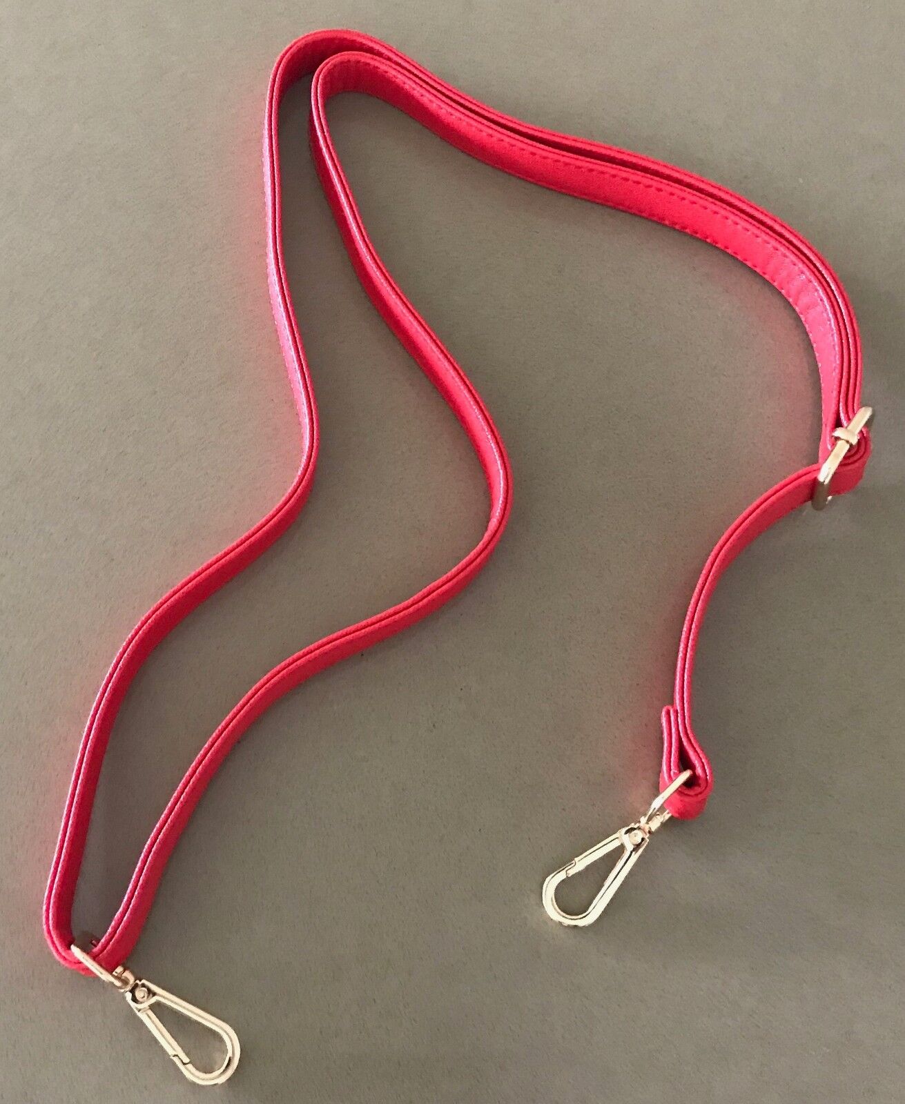 Replacement Shoulder Strap Bag Red Grain Pleather Adjustable Gold Hardware NEW