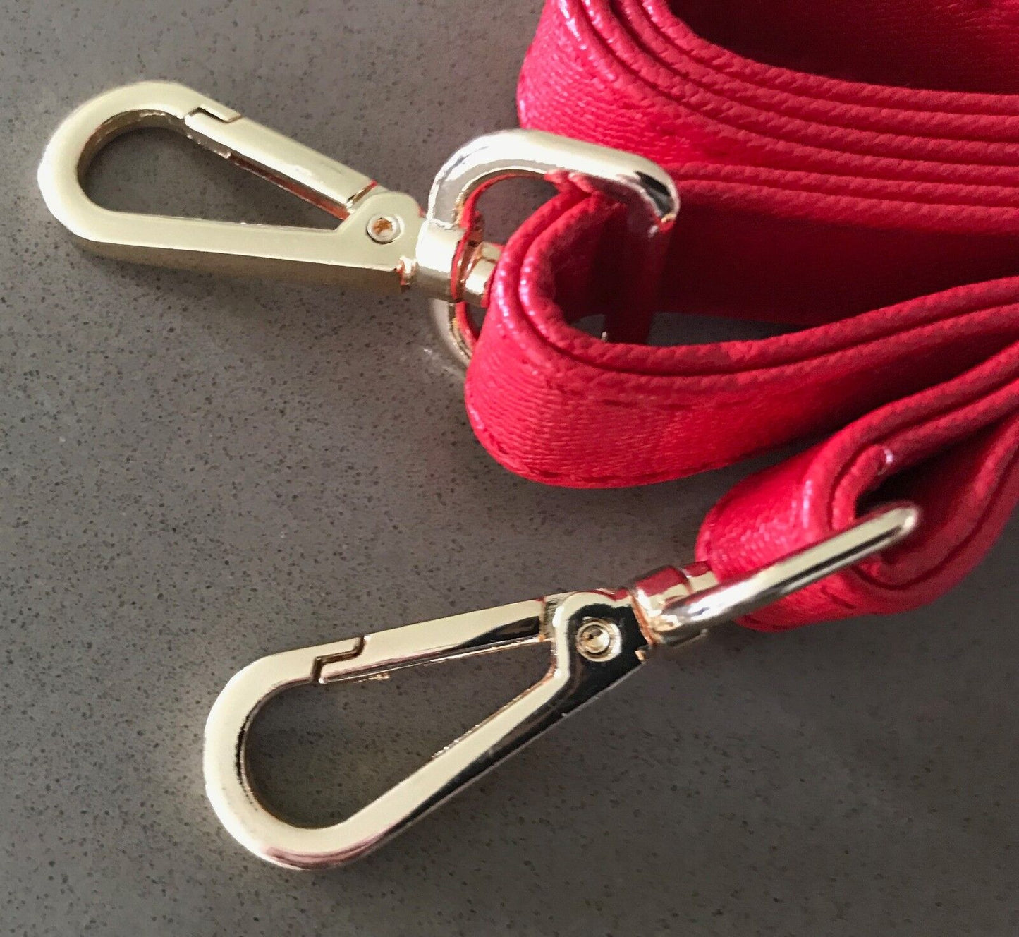 Replacement Shoulder Strap Bag Red Grain Pleather Adjustable Gold Hardware NEW