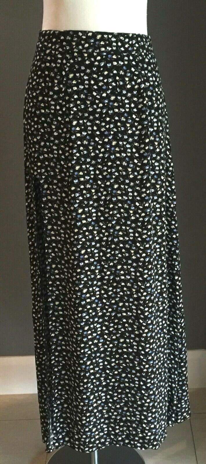 DON"T ASK AMANDA Maxi Skirt w Slit Rayon Flowing Long Summer Floral Size XS 6 8