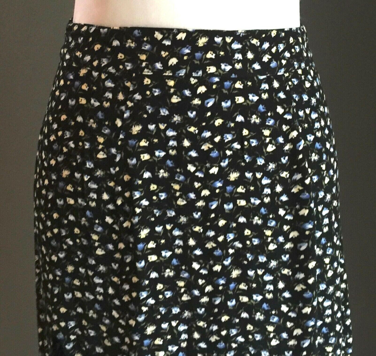 DON"T ASK AMANDA Maxi Skirt w Slit Rayon Flowing Long Summer Floral Size XS 6 8