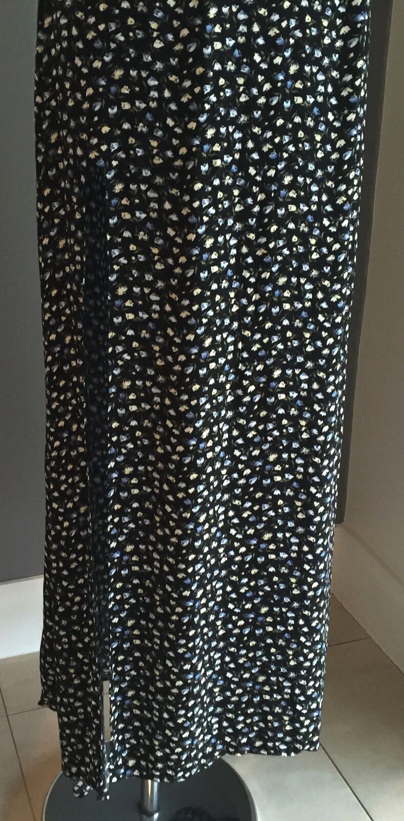DON"T ASK AMANDA Maxi Skirt w Slit Rayon Flowing Long Summer Floral Size XS 6 8