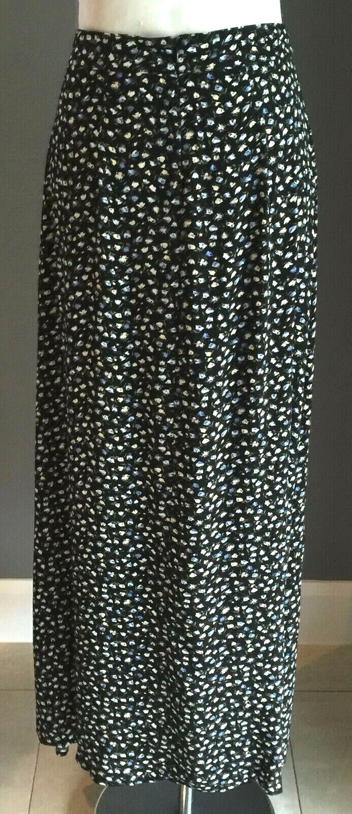 DON"T ASK AMANDA Maxi Skirt w Slit Rayon Flowing Long Summer Floral Size XS 6 8