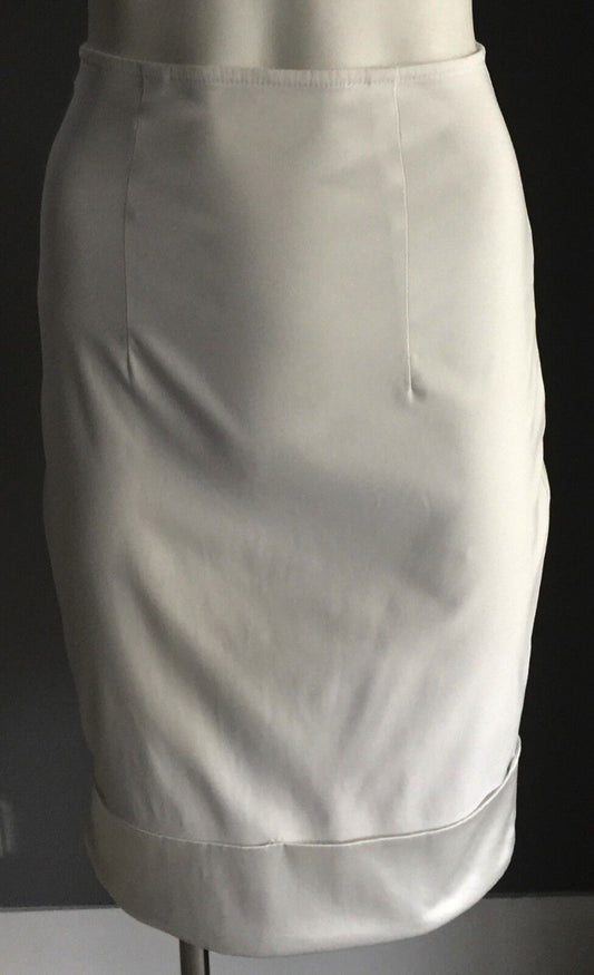 WAYNE COOPER Skirt White Straight Pencil Stretch Ladies Size 1 AU 6 - 8