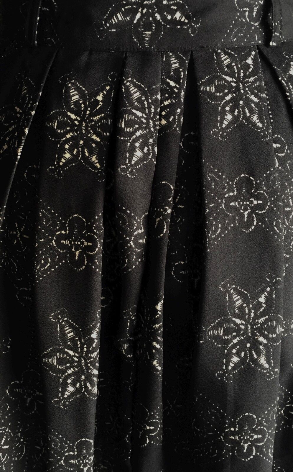 ISKA LONDON Mini Skirt Black & Beige Print Full Pleated Short Size 6 - 8 NEW