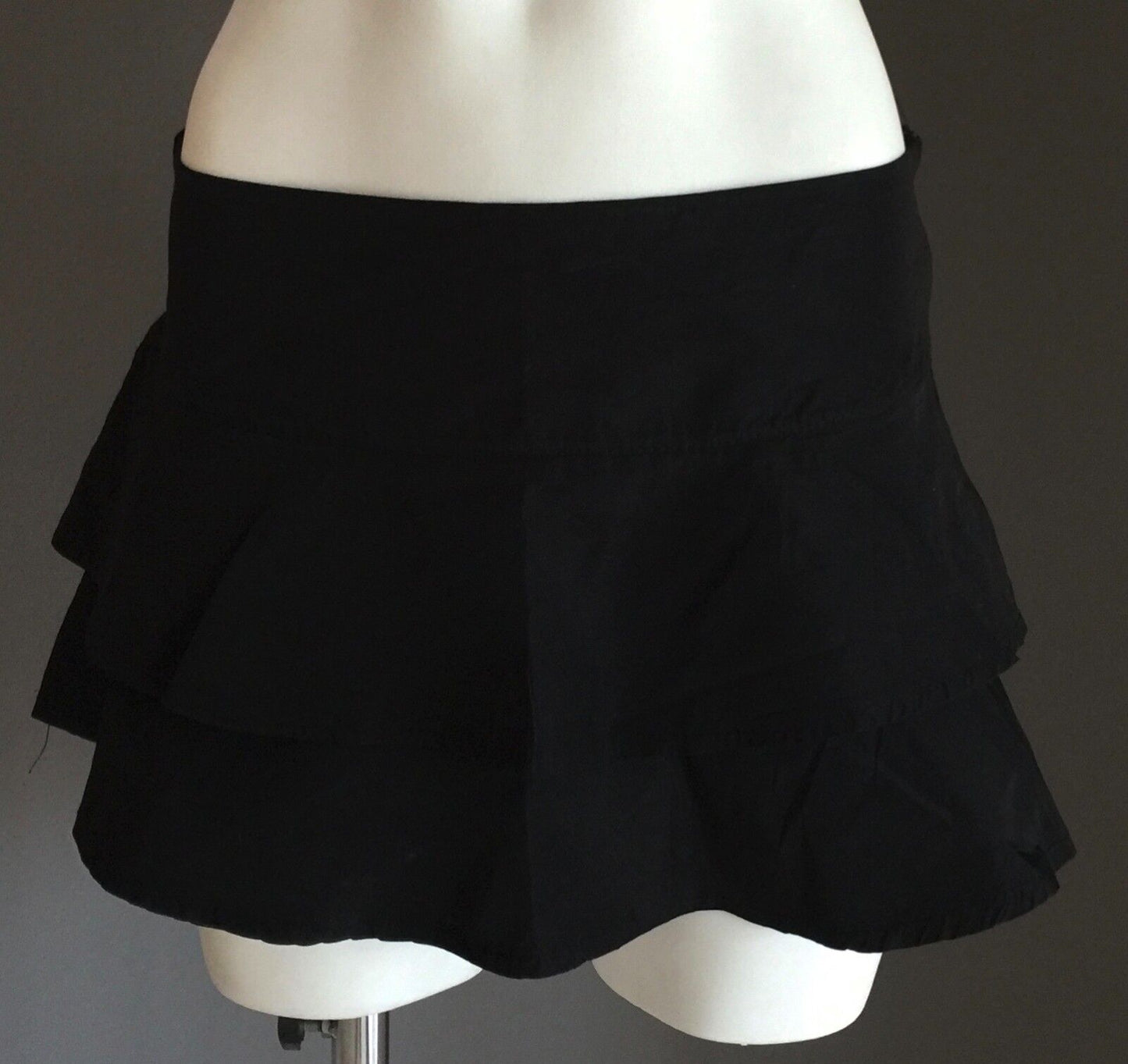 TEDDY RINASCIMENTO Mini Skirt Flounce Black Size S 8 Unique Italian Designer