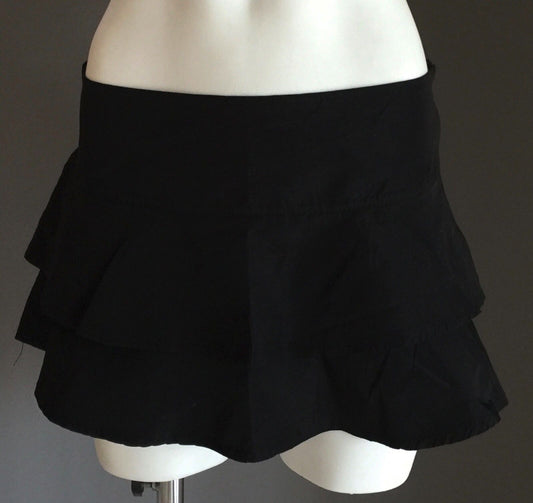 TEDDY RINASCIMENTO Mini Skirt Flounce Black Size S 8 Unique Italian Designer