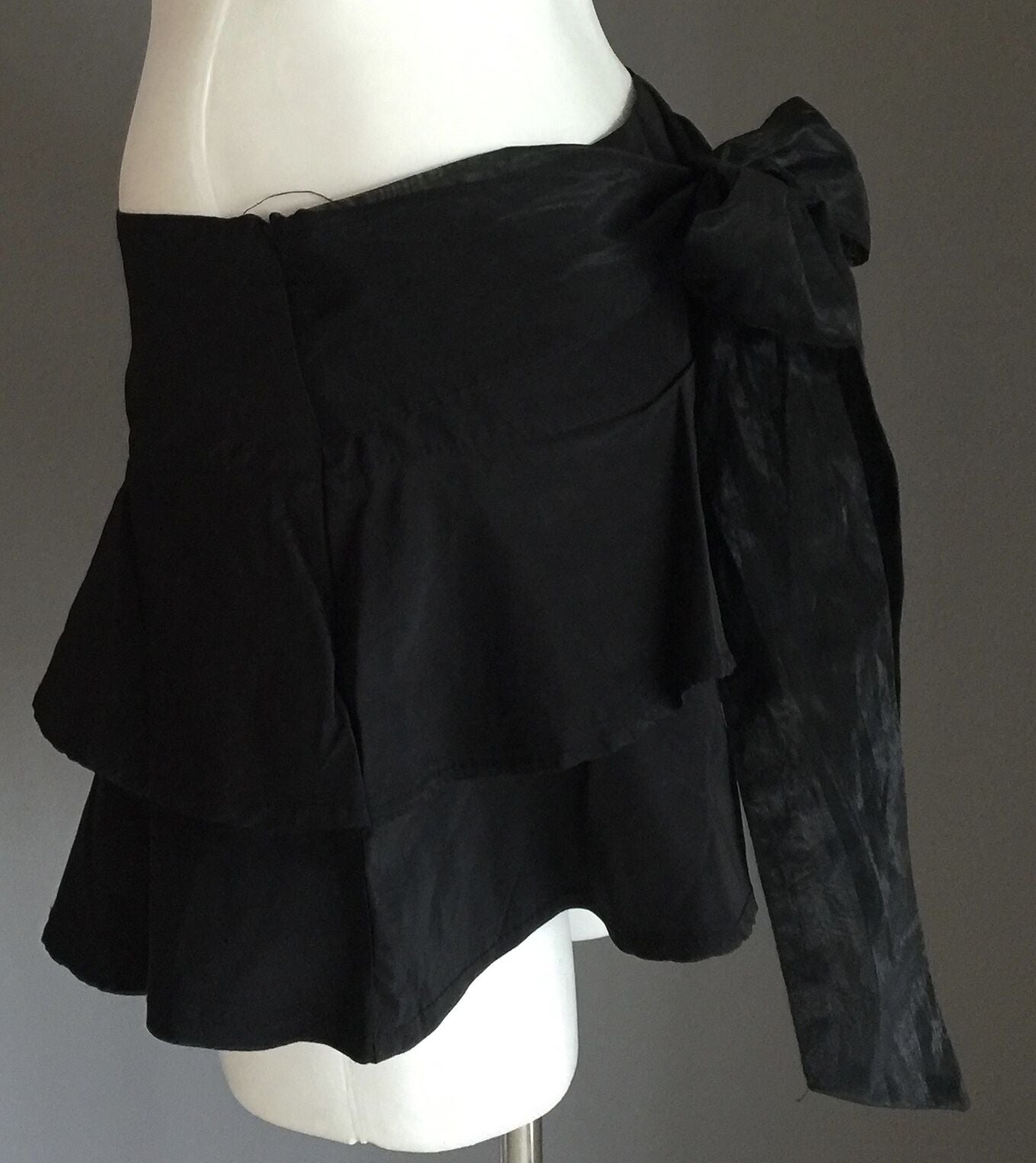 TEDDY RINASCIMENTO Mini Skirt Flounce Black Size S 8 Unique Italian Designer