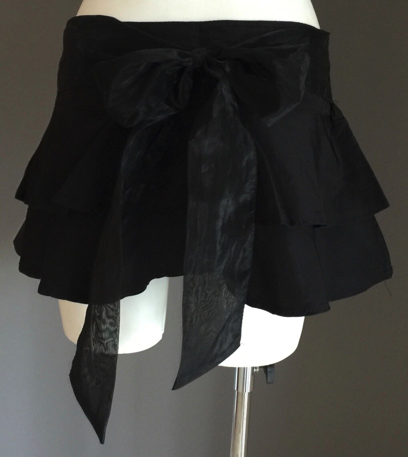 TEDDY RINASCIMENTO Mini Skirt Flounce Black Size S 8 Unique Italian Designer