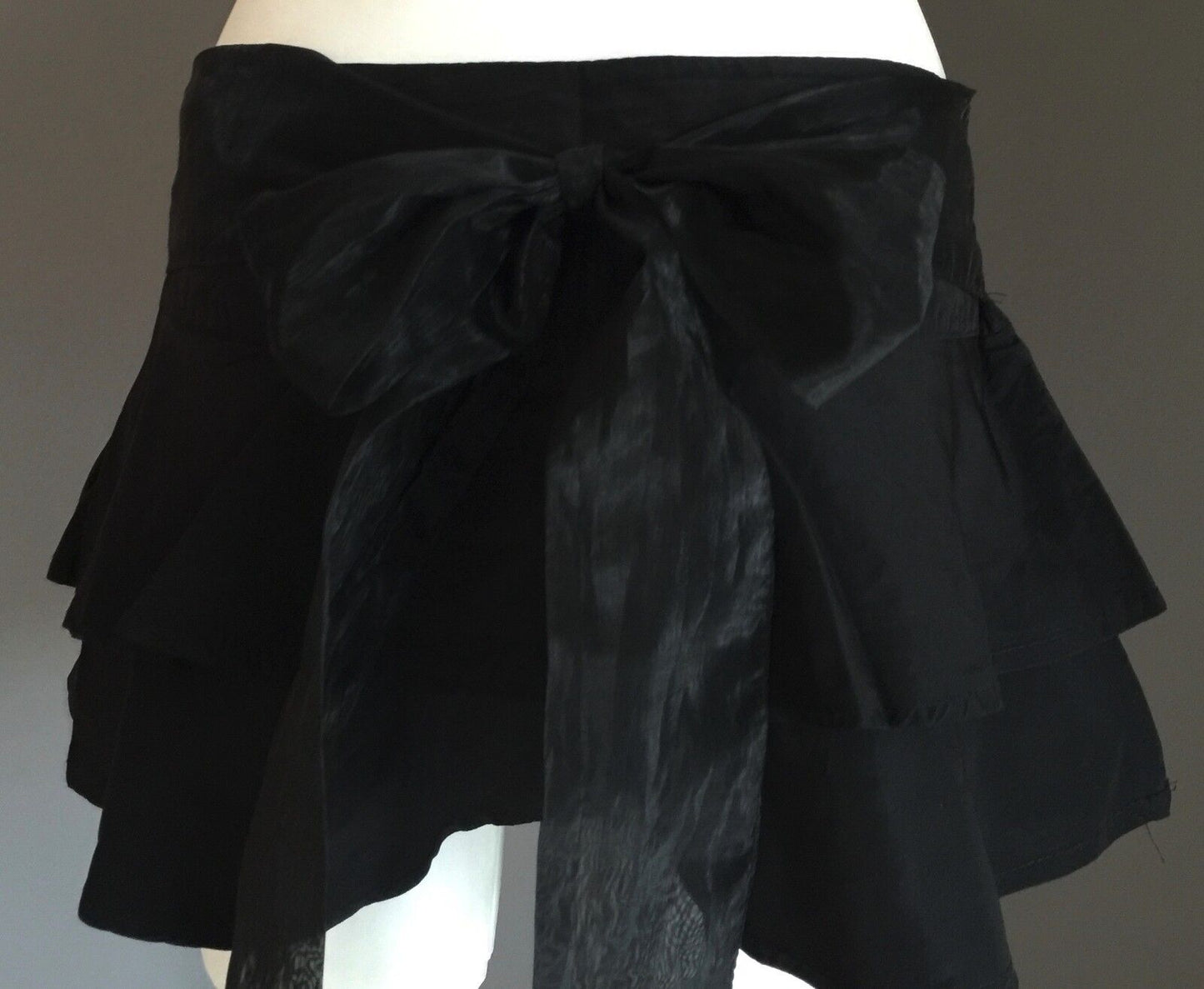 TEDDY RINASCIMENTO Mini Skirt Flounce Black Size S 8 Unique Italian Designer