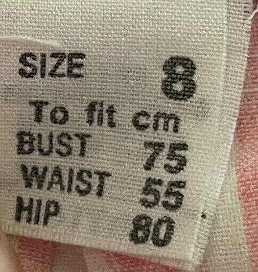 JONATHAN ELLIOT Skirt Pink White Stripe Midi Size 8 Button Front Pleated Parcel