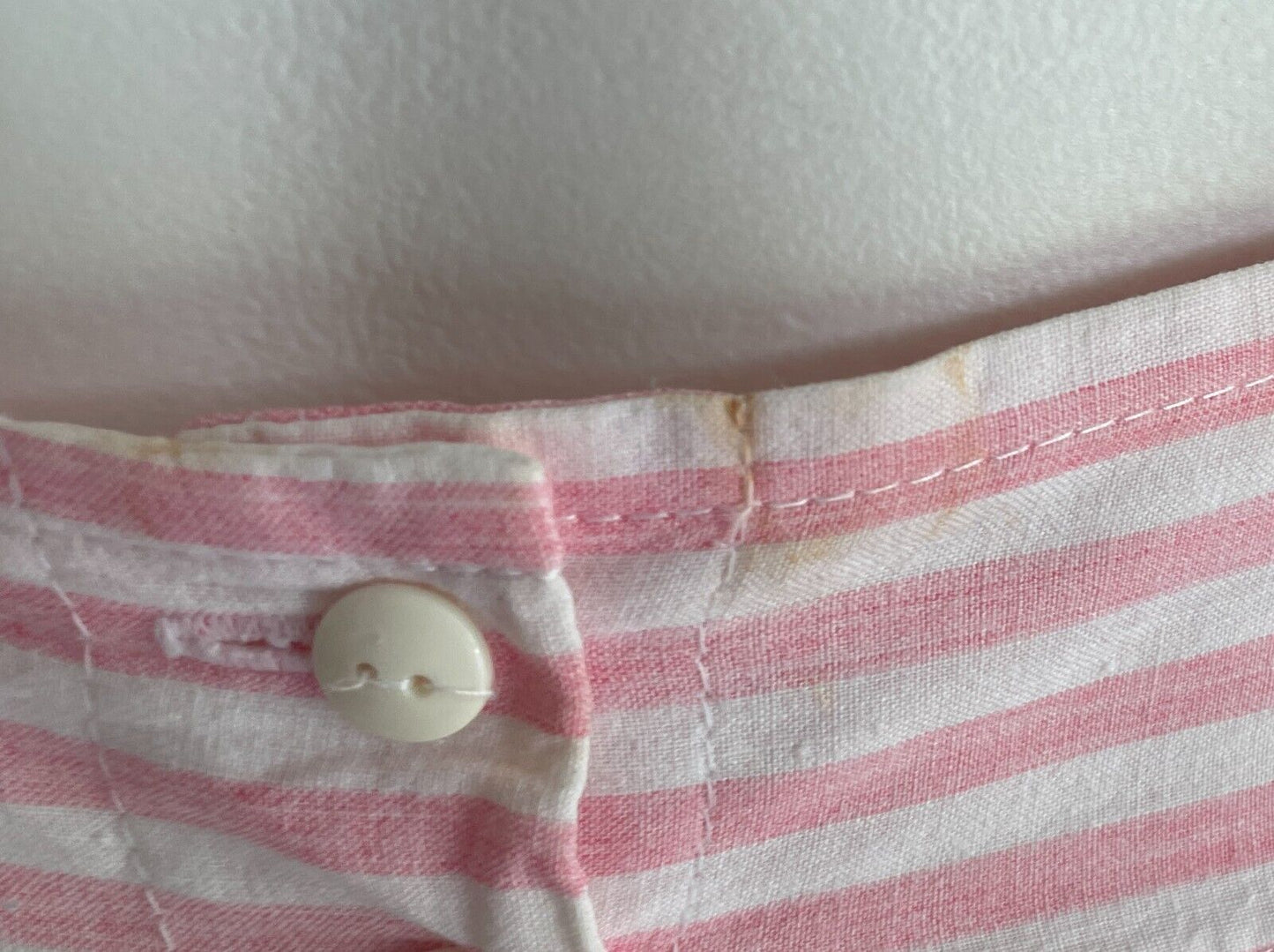 JONATHAN ELLIOT Skirt Pink White Stripe Midi Size 8 Button Front Pleated Parcel