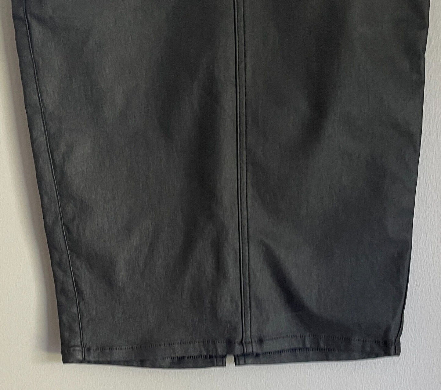 SUPRE Skirt Black Stretch Coated Fabric Pencil Wiggle Size 8