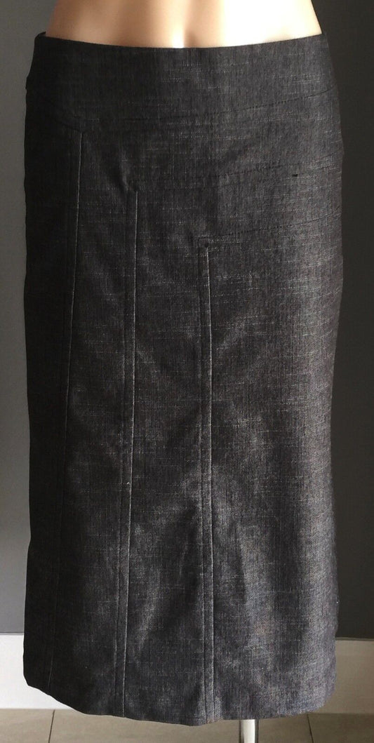 New SUSSAN Skirt Grey Textured A-Line Mid Calf Length Size 8 Classic Work Wear