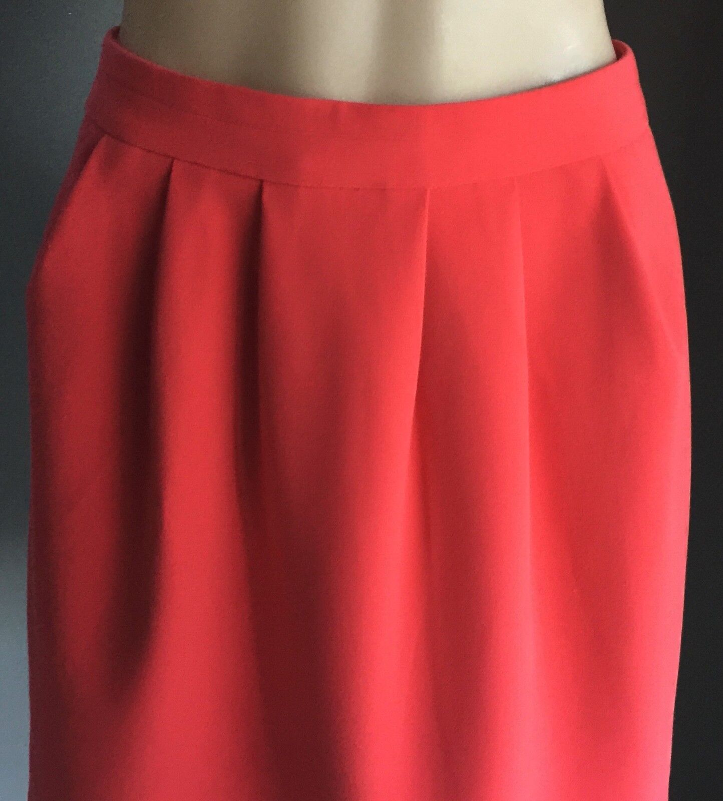 COUNTRY ROAD Skirt Mini Watermelon Red Tucked Bell Lined Short Ladies Size 8 10