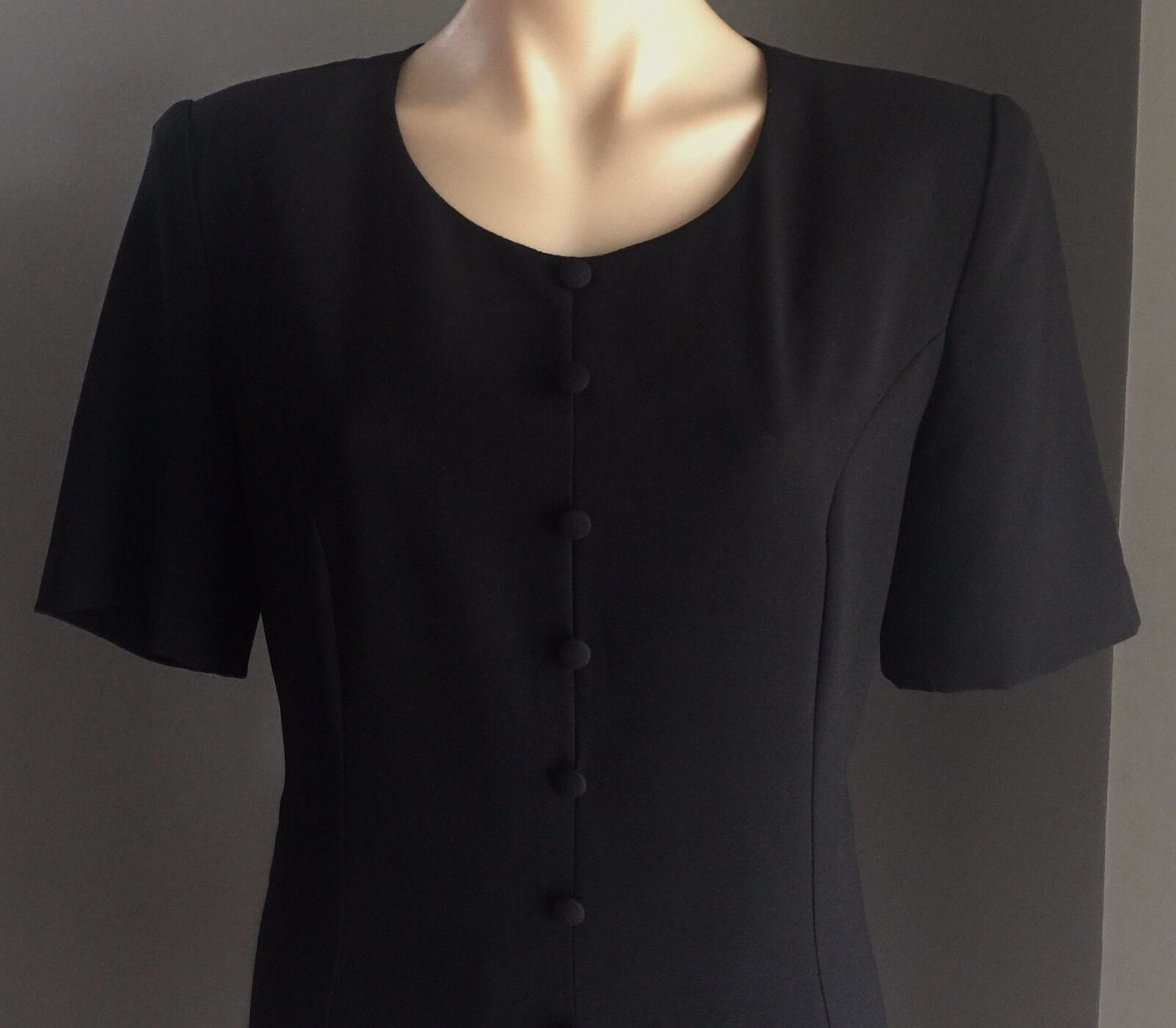 NONI B Dress Shift LBD Black Looks Like a Jacket & Skirt Suit Vintage Size 12