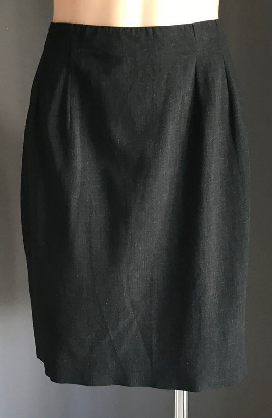 RENATO NUCCI Charcoal Grey Straight Skirt Ladies Size 40 AU 12 French Vintage