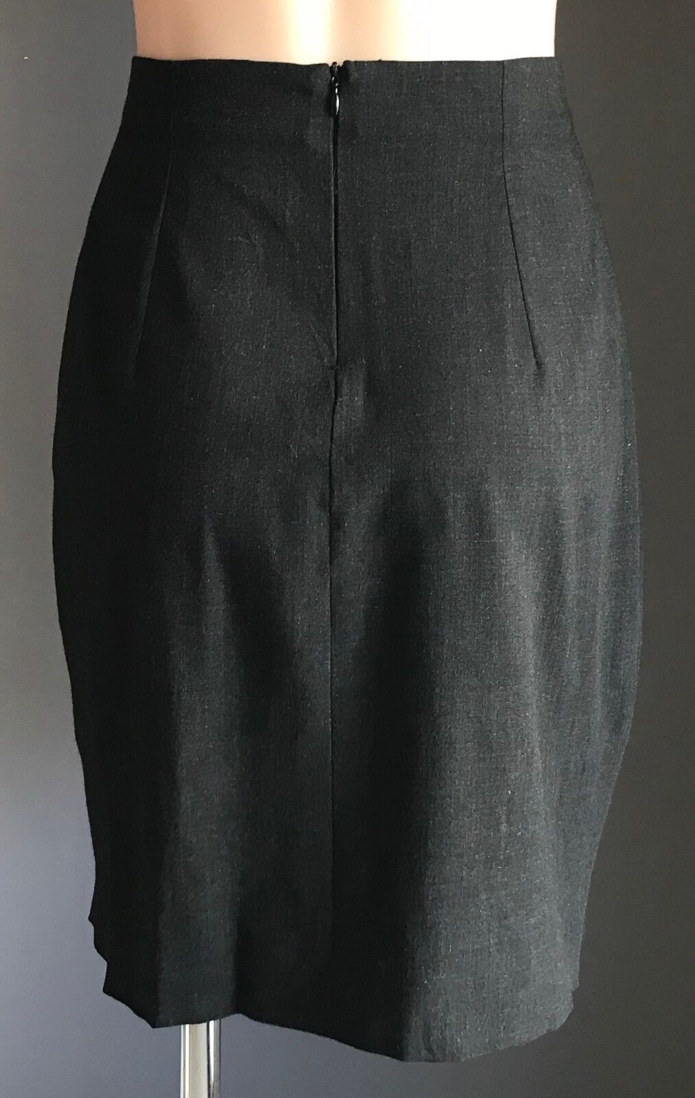 RENATO NUCCI Charcoal Grey Straight Skirt Ladies Size 40 AU 12 French Vintage