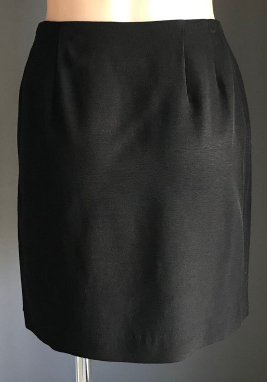 TEA ROSE Mini Skirt Black Straight Ladies Size 12 Vintage