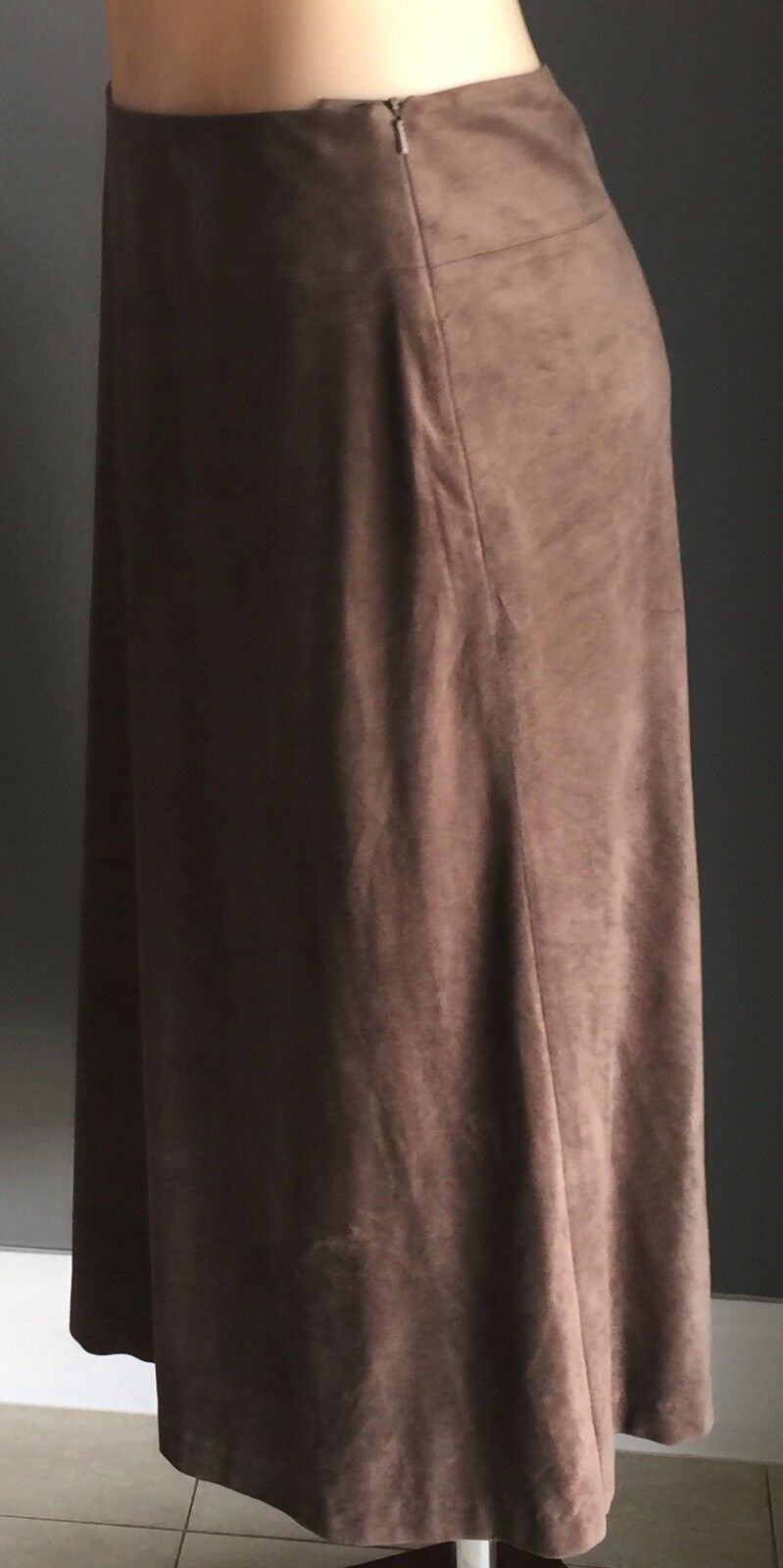 SIGRID OLSEN SPORT A Line Skirt Brown Suede Look & Feel Ladies Size 12