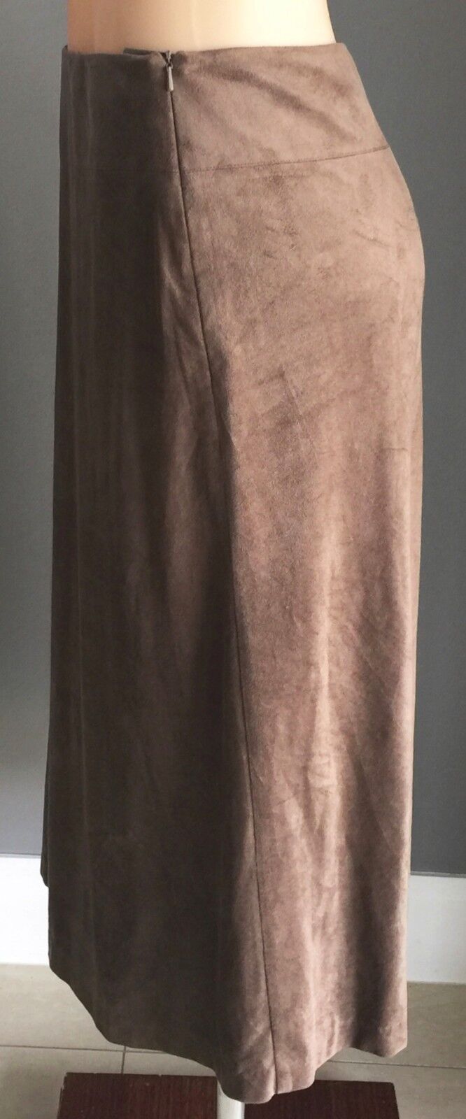 SIGRID OLSEN SPORT A Line Skirt Brown Suede Look & Feel Ladies Size 12