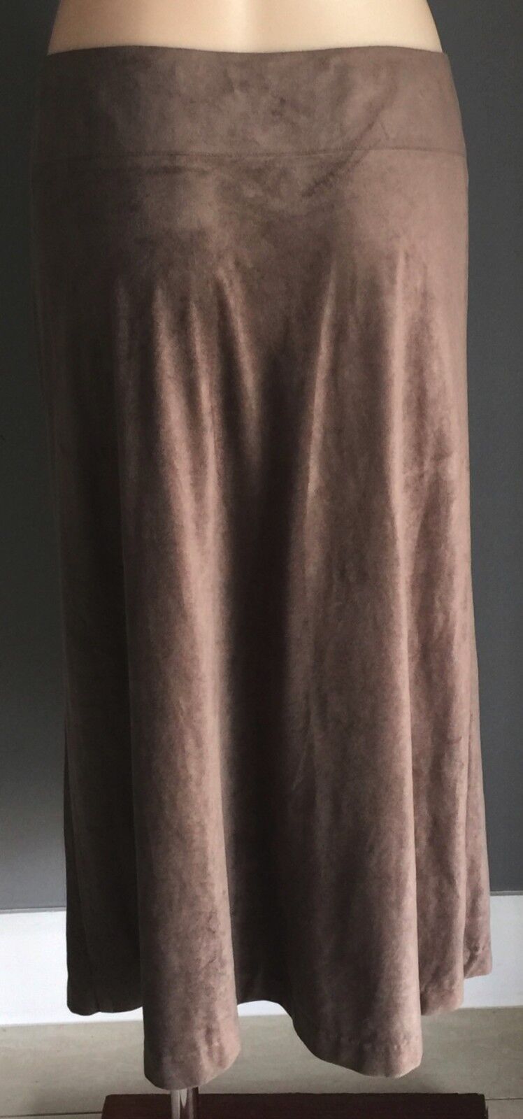 SIGRID OLSEN SPORT A Line Skirt Brown Suede Look & Feel Ladies Size 12
