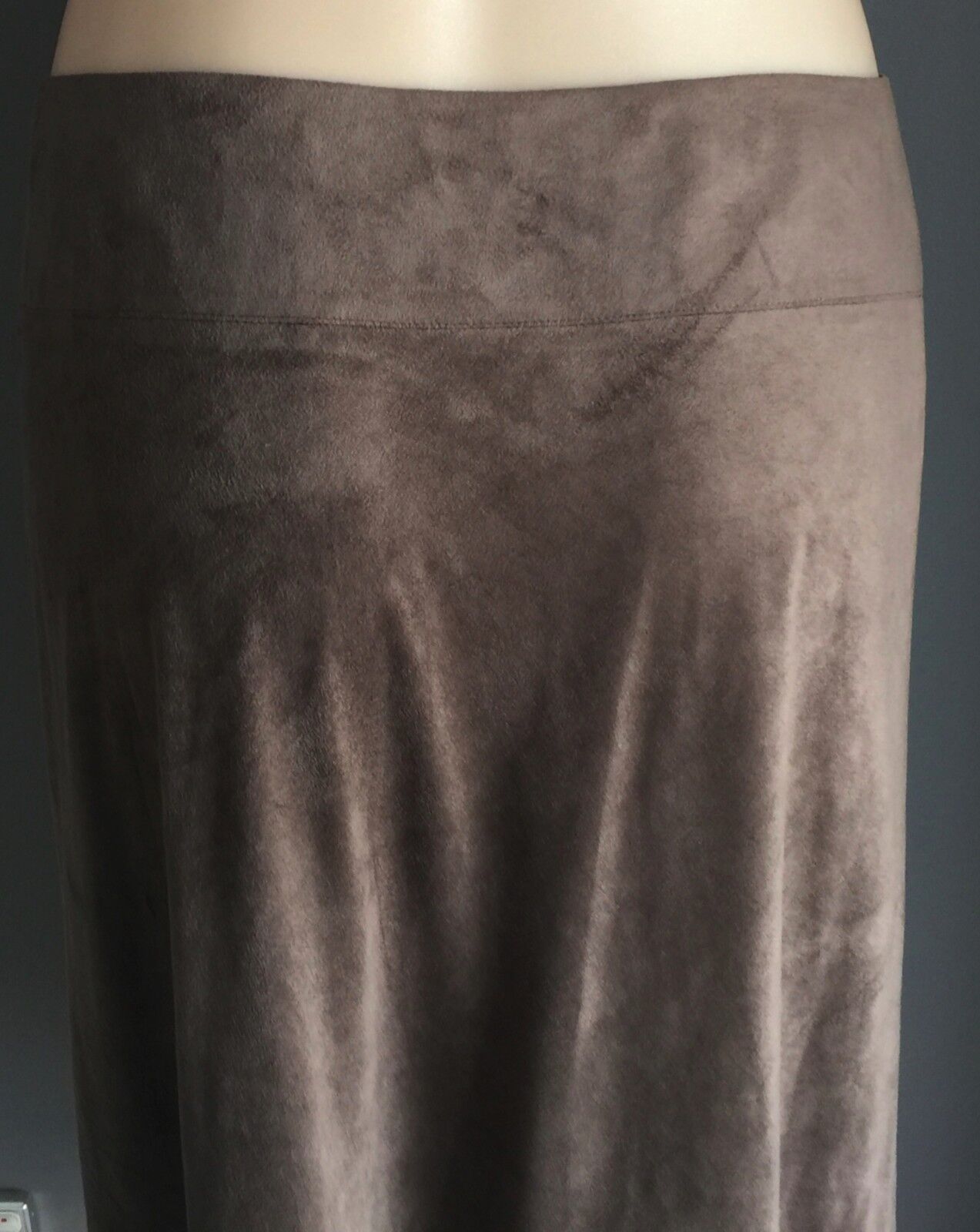 SIGRID OLSEN SPORT A Line Skirt Brown Suede Look & Feel Ladies Size 12