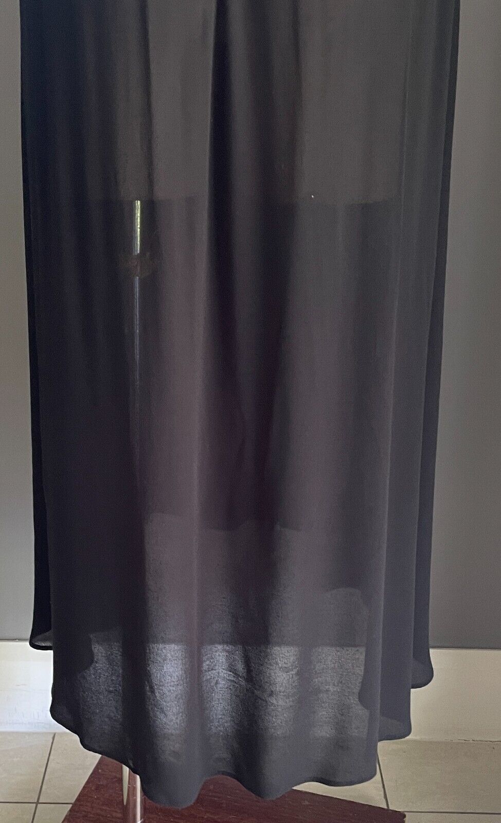 COUNTRY ROAD Skirt Black Hi-Lo Midi Drawstring Tassel Trim Size 12 Unlined NEW