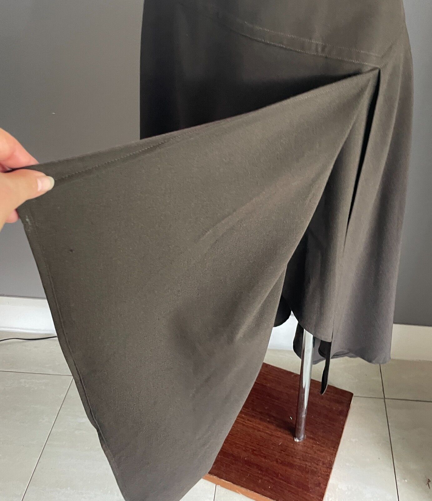 WITCHERY Skirt Brown A-Line Handkerchief Asymmetric Hem Size 12 Midi Length