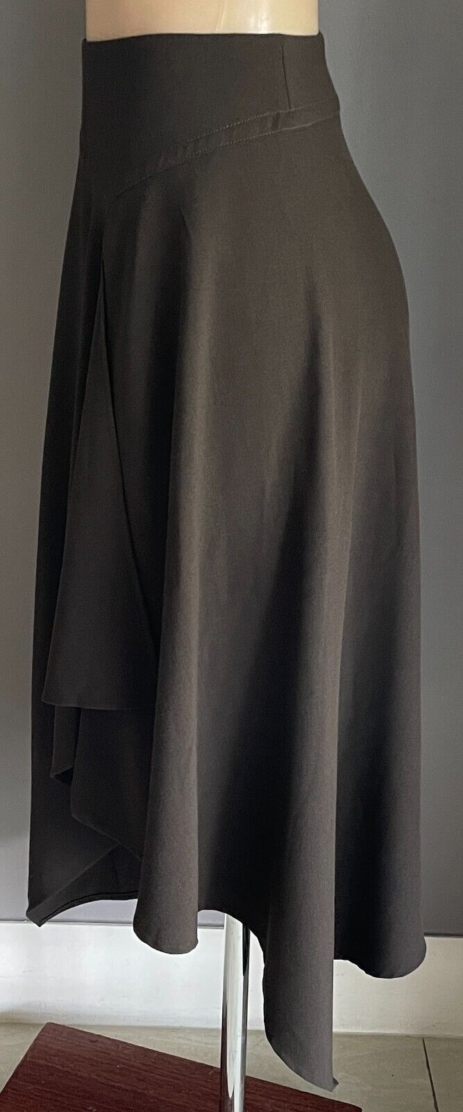 WITCHERY Skirt Brown A-Line Handkerchief Asymmetric Hem Size 12 Midi Length