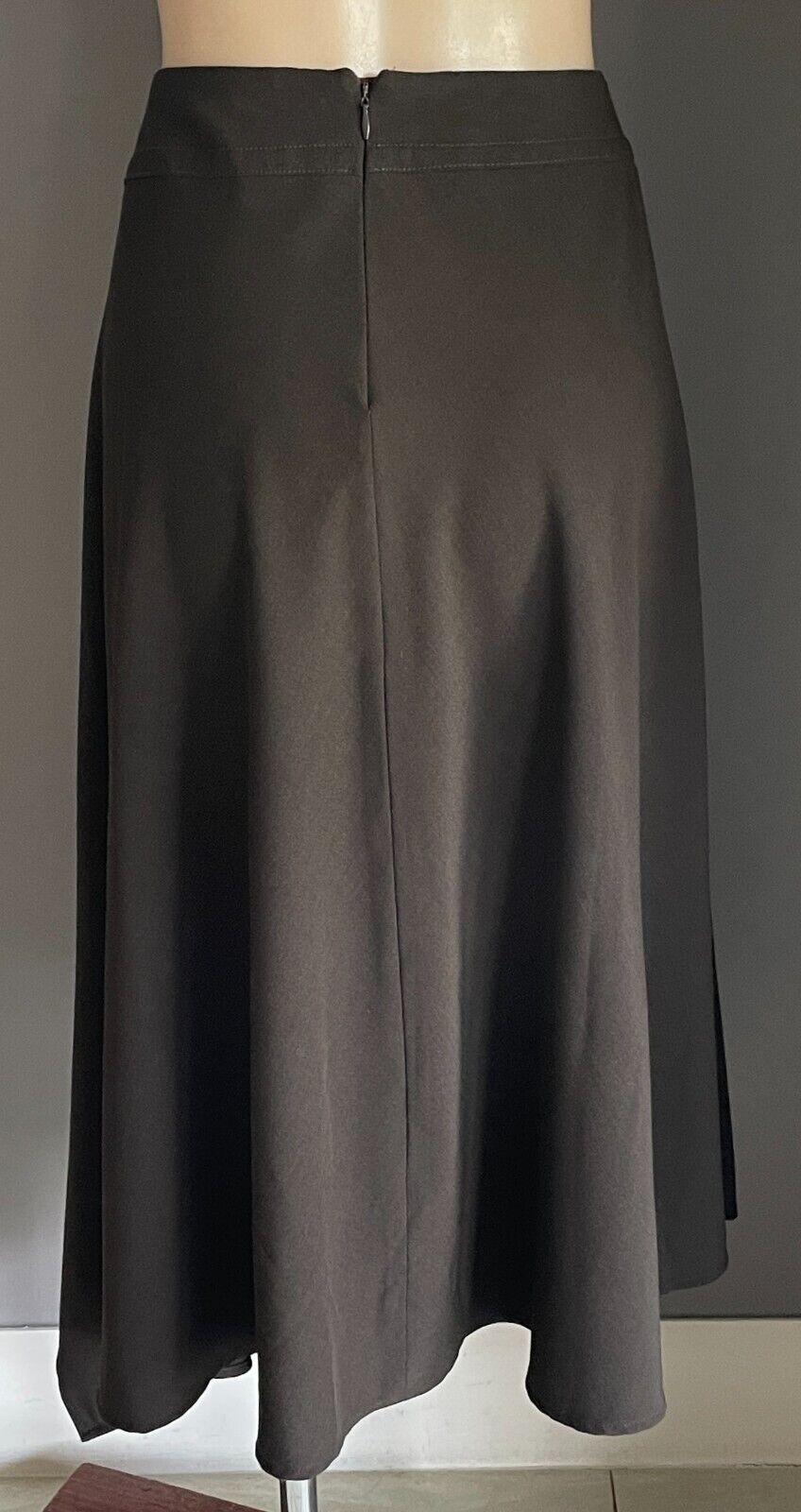 WITCHERY Skirt Brown A-Line Handkerchief Asymmetric Hem Size 12 Midi Length