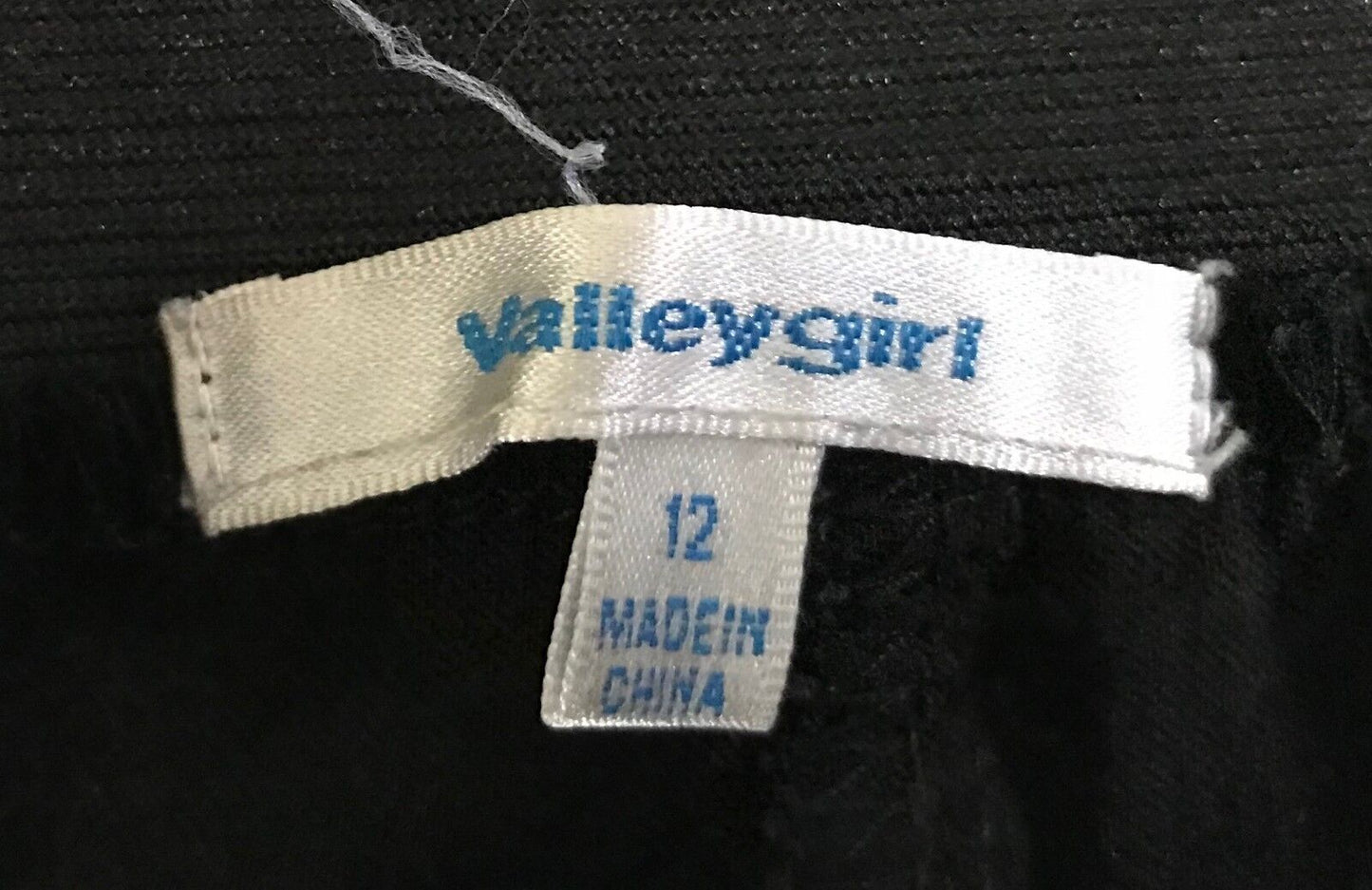 VALLEYGIRL Skirt Short Black Elastic Waist Stretch Straight Size 12