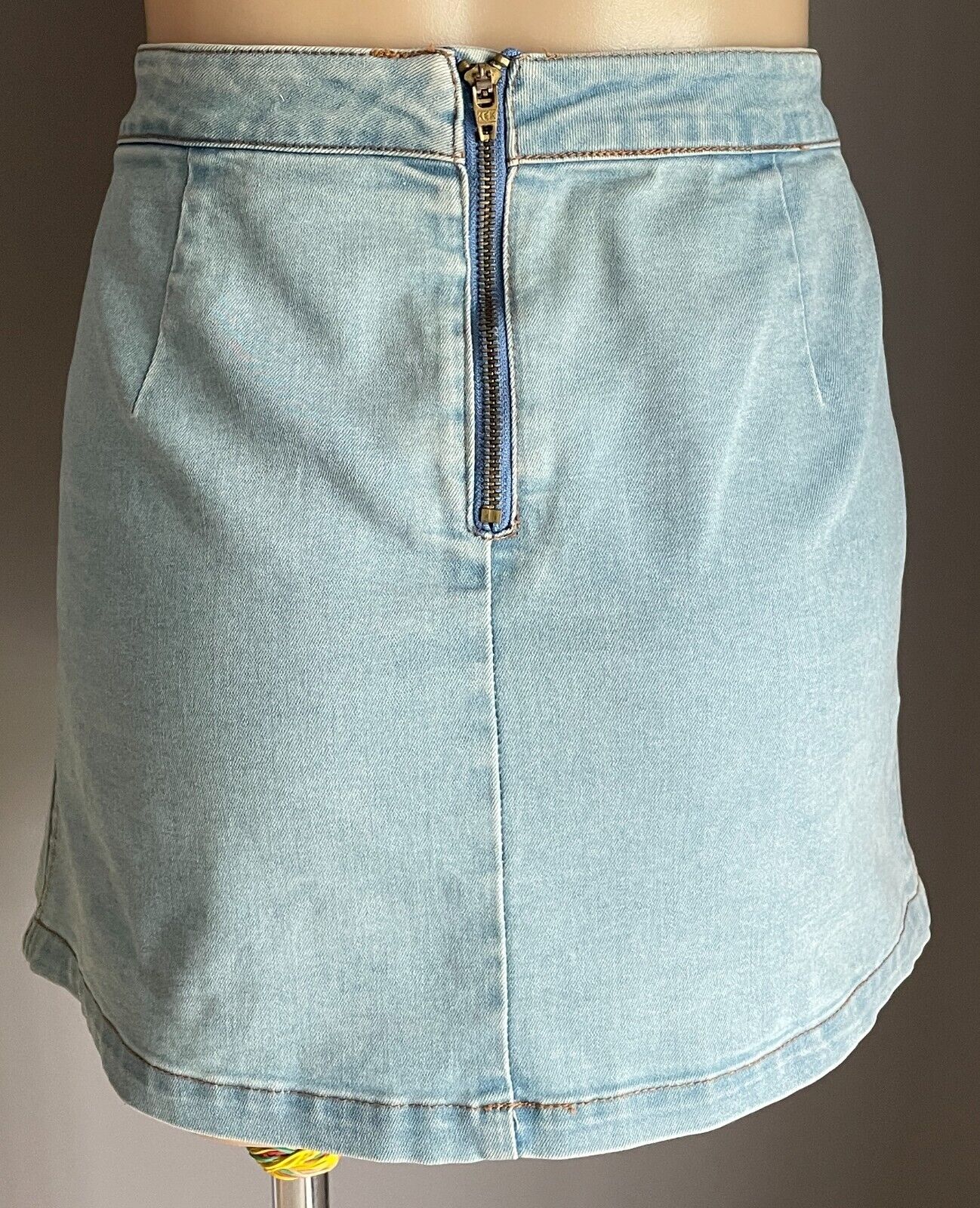 SUBTITLED Denim Skirt Faded Blue Mini Ladies Size 12