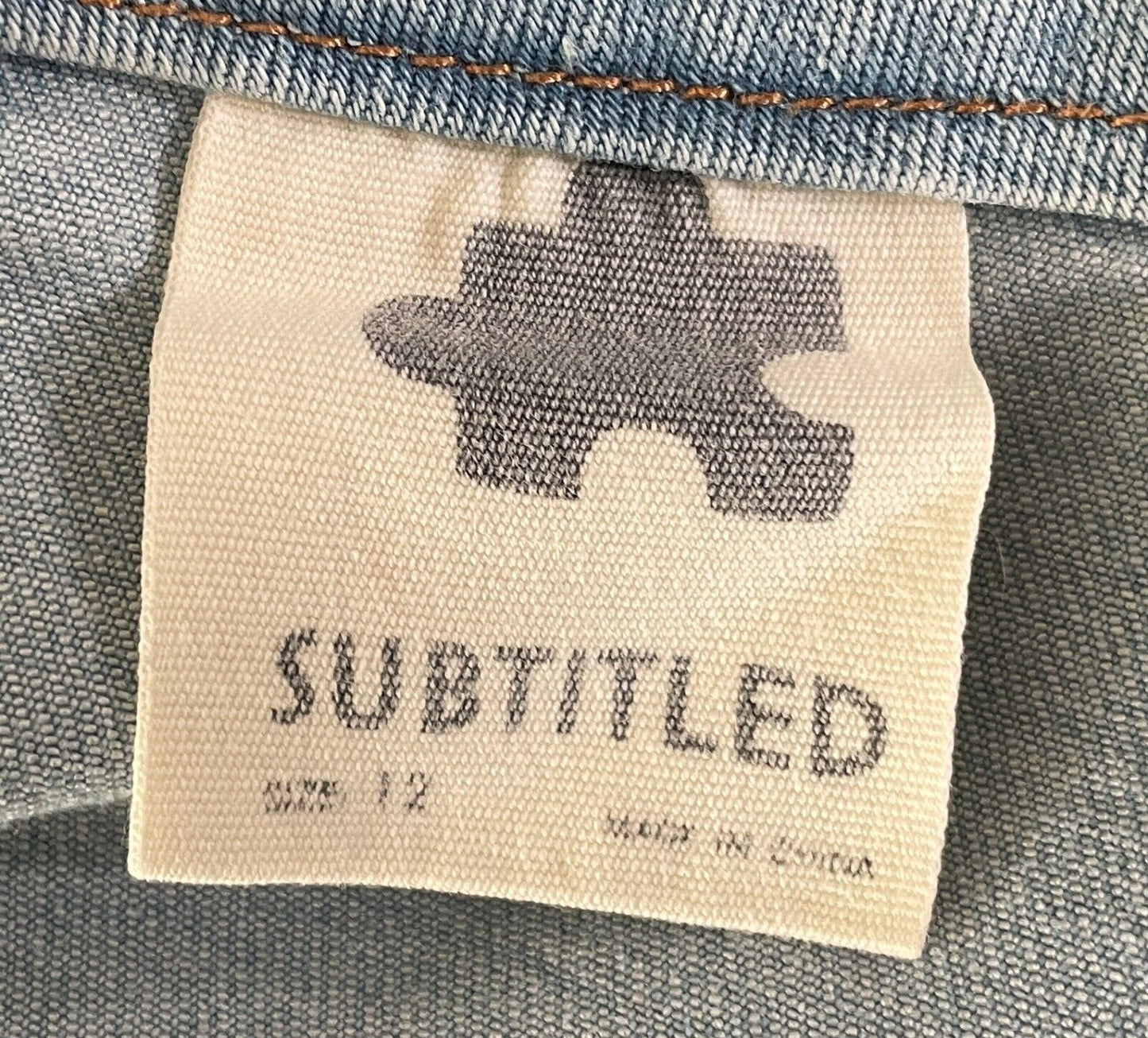 SUBTITLED Denim Skirt Faded Blue Mini Ladies Size 12