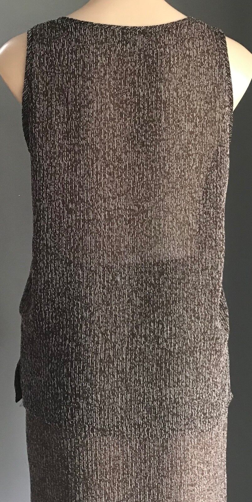 SPORT EIGHT Blouse & Skirt Set Brown White Textured Fabric 2 Pice Sz 12 Vintage