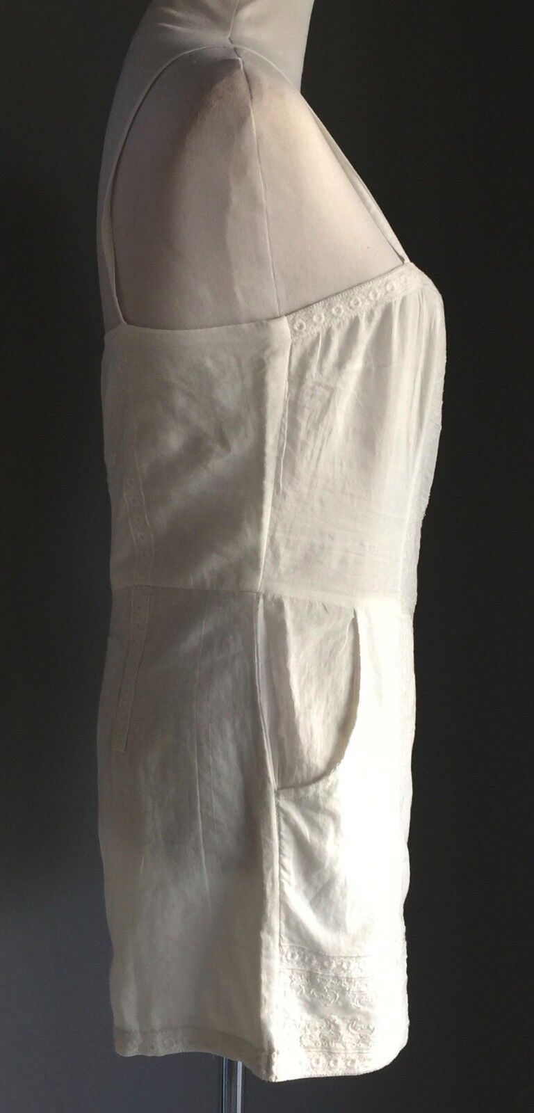 TALES OF THE FALLEN Romper Shorts Shortsuit White Cotton Size XS 8 Boho Vibe NEW