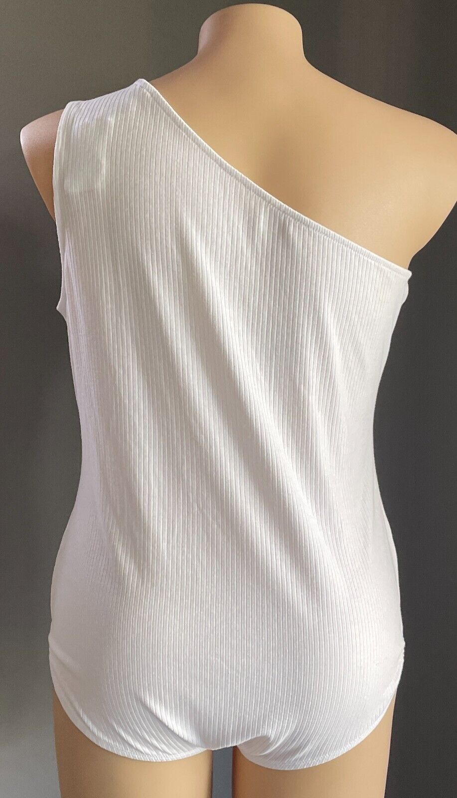 ANKO K-MART 2 x Bodysuit White Ribbed Fabric One Shoulder Size 20 Bulk Lot  NEW