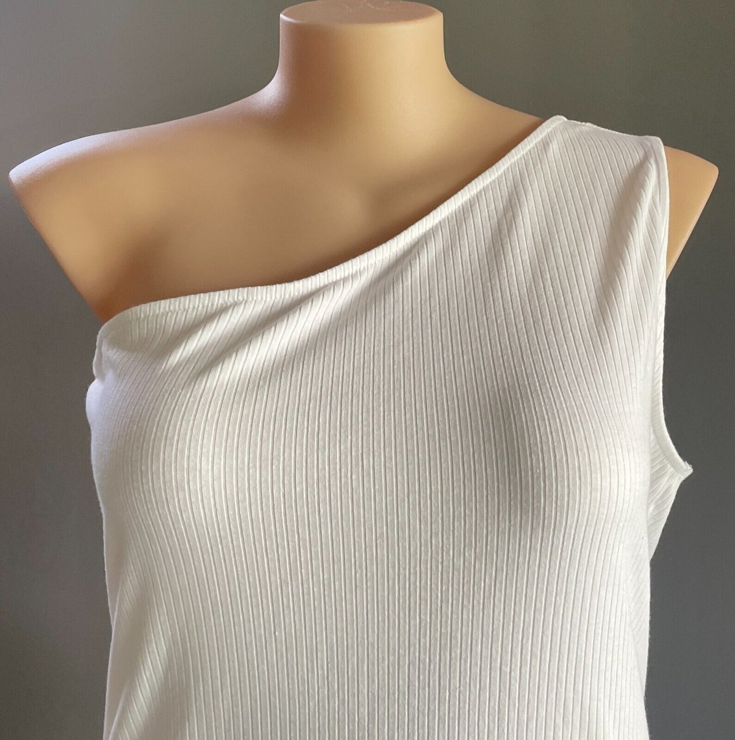 ANKO K-MART 2 x Bodysuit White Ribbed Fabric One Shoulder Size 20 Bulk Lot  NEW