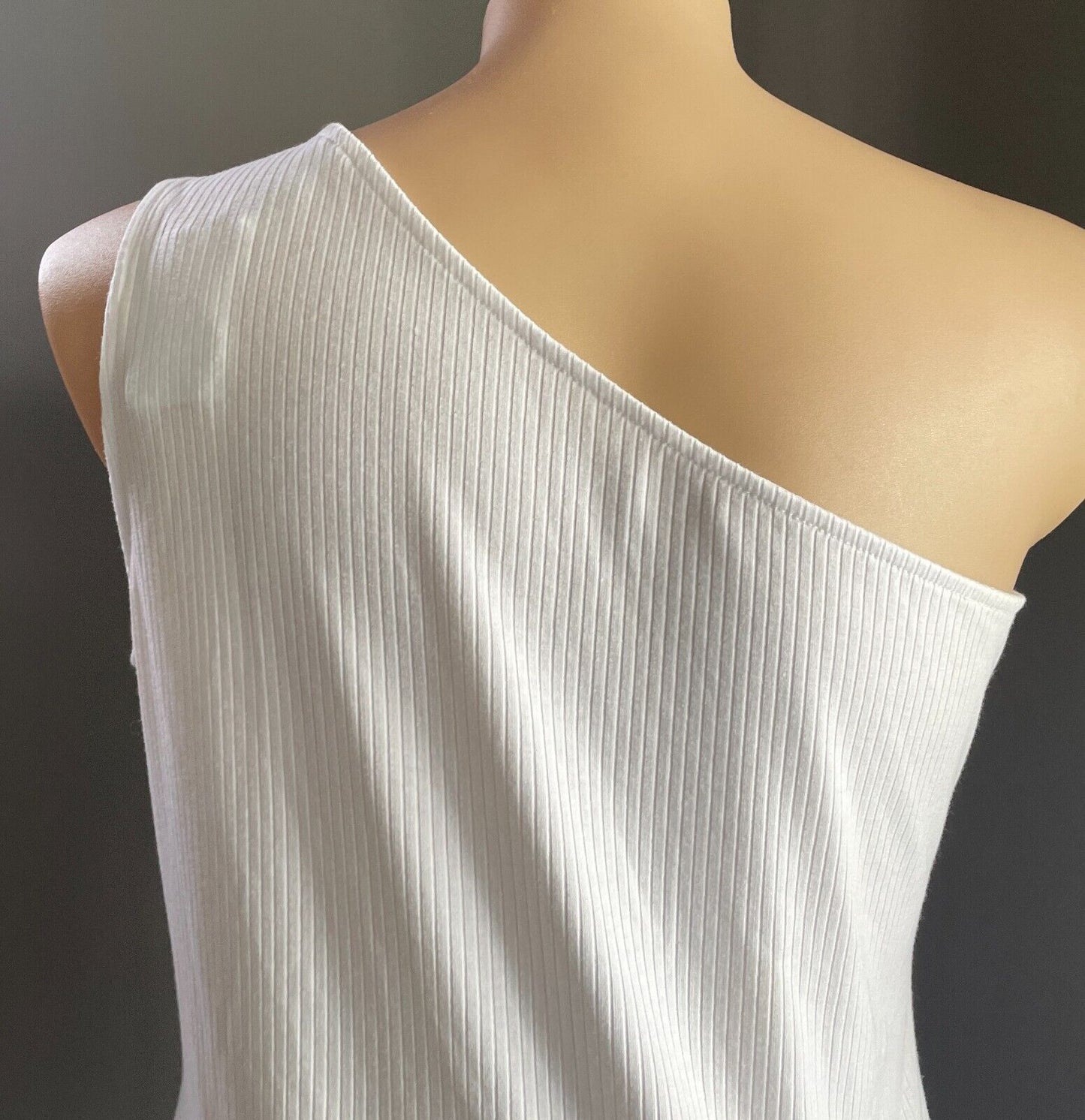 ANKO K-MART 2 x Bodysuit White Ribbed Fabric One Shoulder Size 20 Bulk Lot  NEW