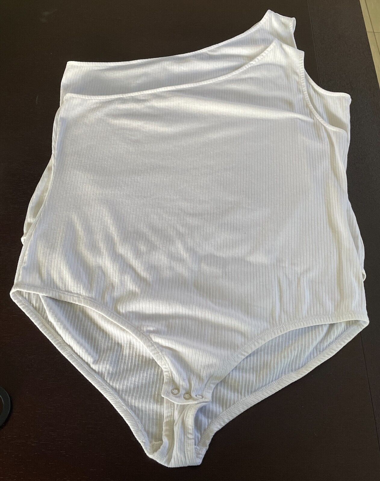 ANKO K-MART 2 x Bodysuit White Ribbed Fabric One Shoulder Size 20 Bulk Lot  NEW