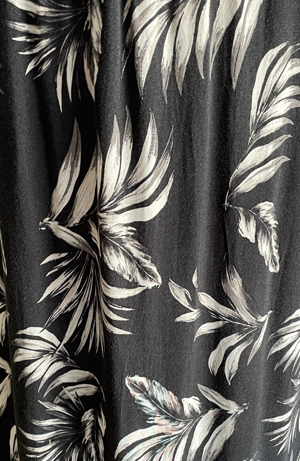 Maxi Skirt Black Off White Taupe Floral Print Size 16 Elastic Waist Side Slits