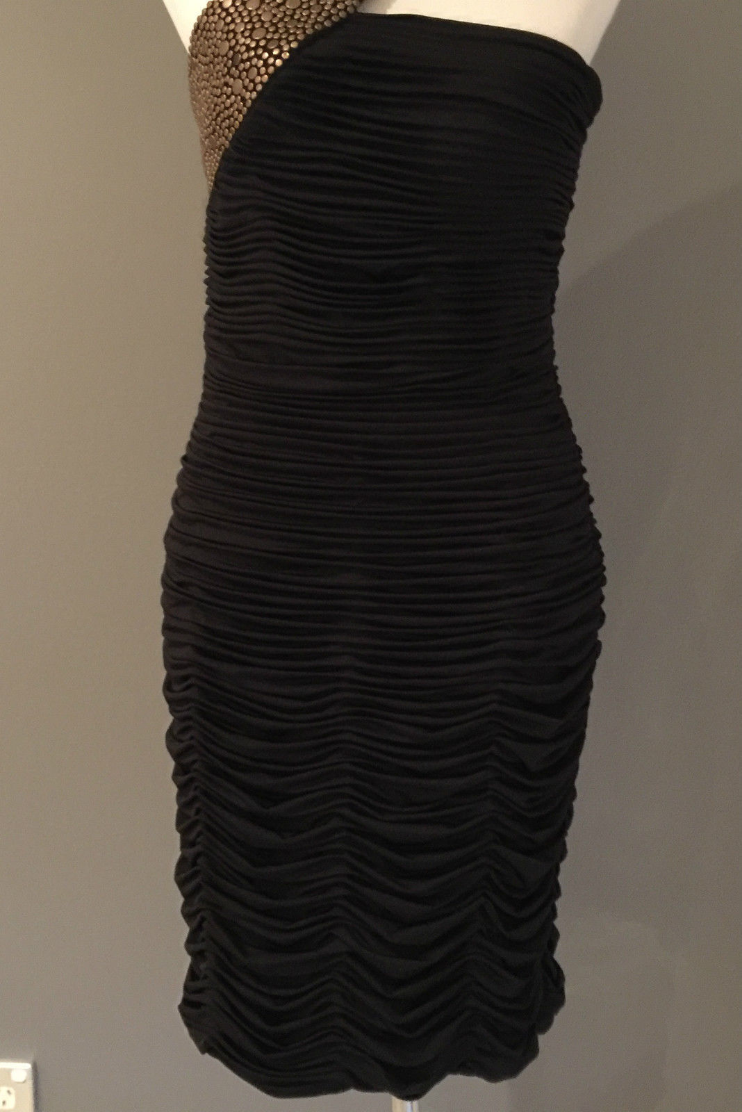 Sexy BC LBD Black & Gold Stud Dress Cocktail Parties Formal Ladies Sizes 12 NEW