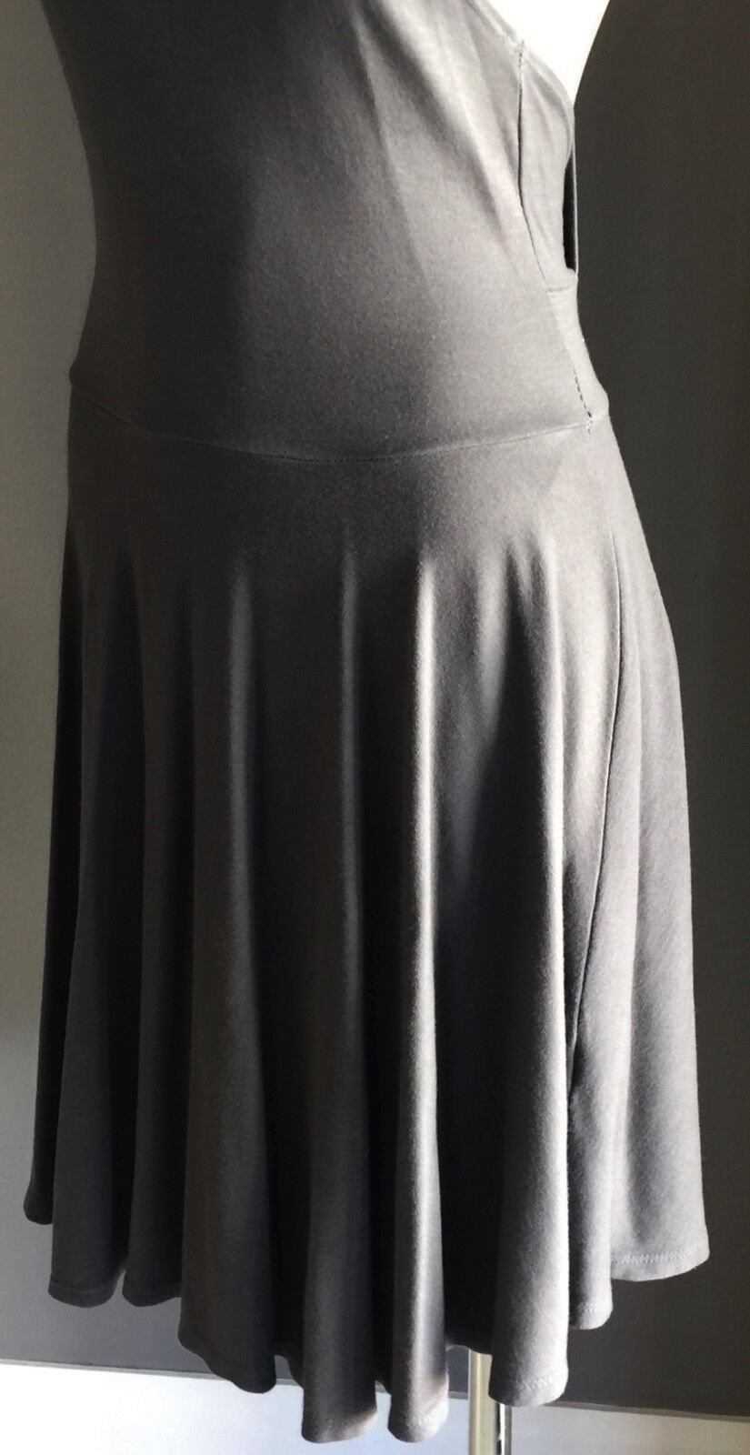DON'T ASK WHY Grey Cut Out Racer Back Skater Dress One Size 8 - 12 NEW