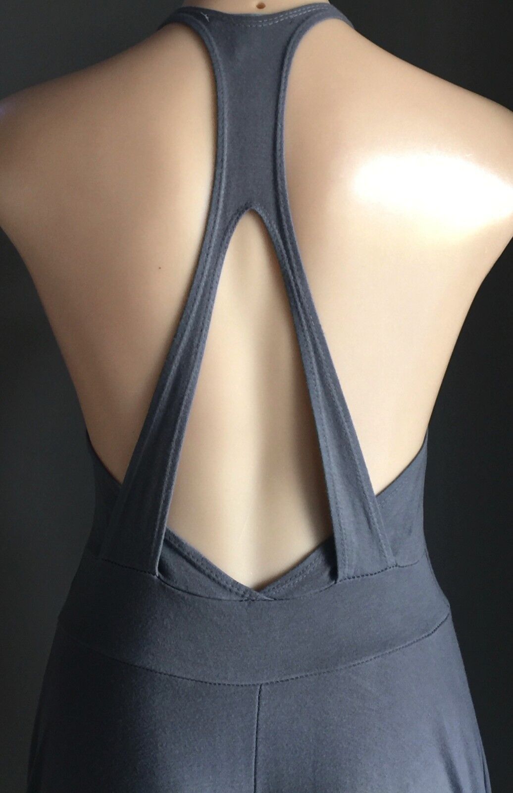 DON'T ASK WHY Grey Cut Out Racer Back Skater Dress One Size 8 - 12 NEW