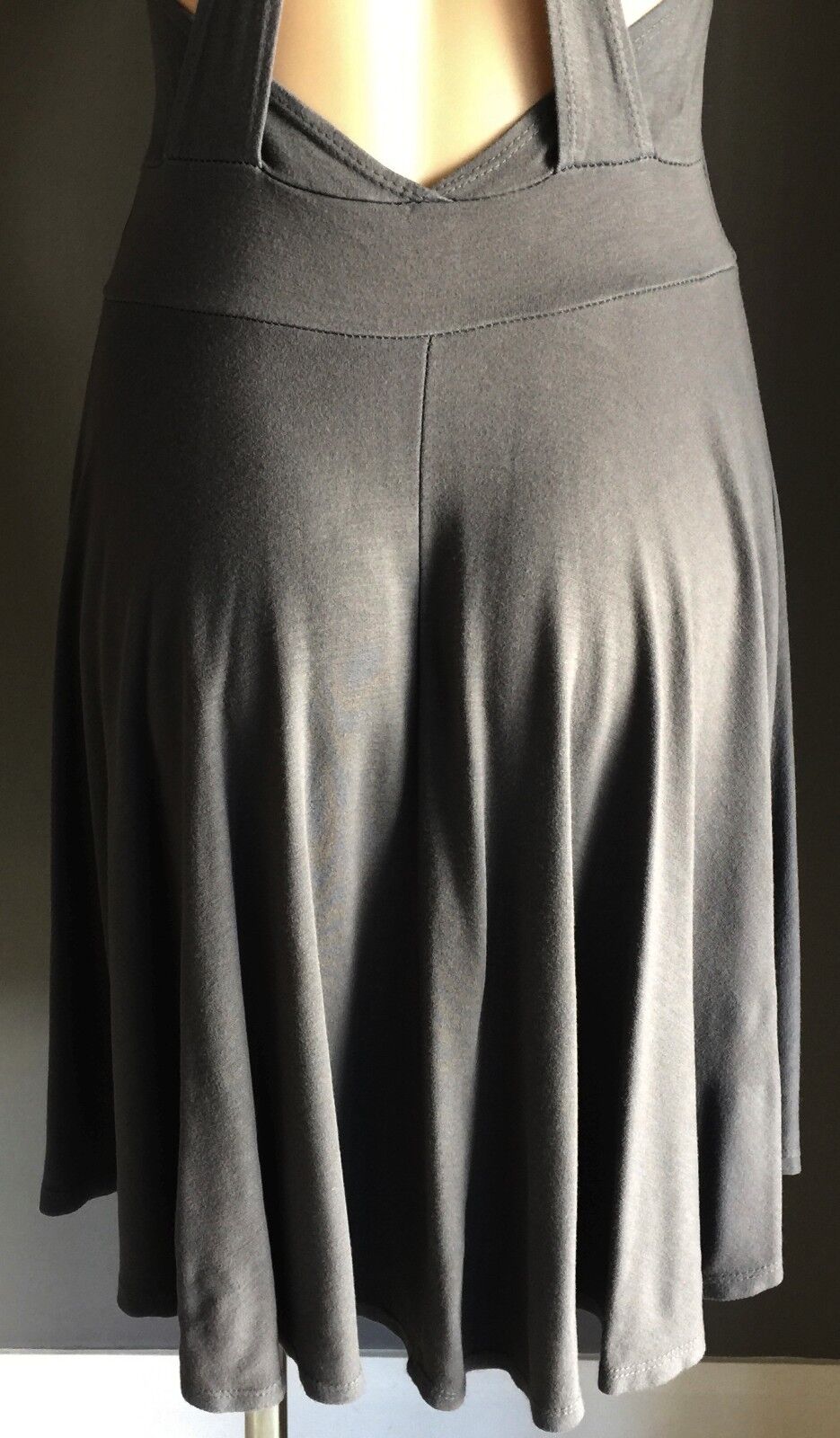 DON'T ASK WHY Grey Cut Out Racer Back Skater Dress One Size 8 - 12 NEW